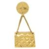 AMORE Vintage CHANEL Quilted Bag Brooch Pin Gold 95798