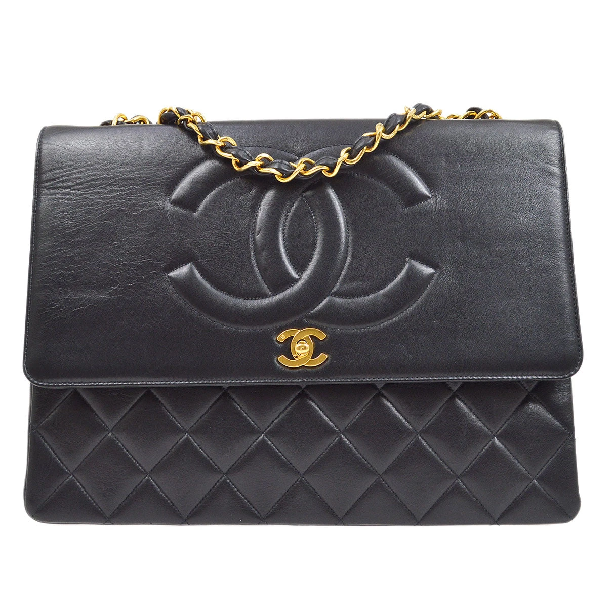AMORE Vintage CHANEL 1991-1994 CC Flap Maxi Black Lambskin 65023 3 AMORE Vintage CHANEL 1991-1994 CC Flap Maxi Black Lambskin 65023