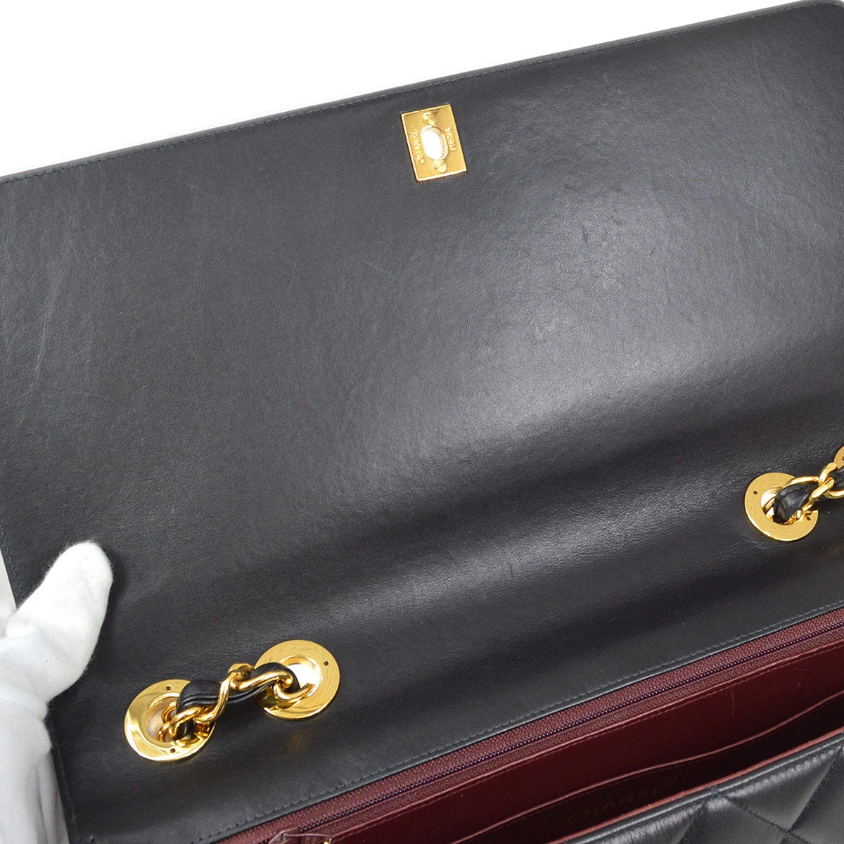 AMORE Vintage CHANEL 1991-1994 CC Flap Maxi Black Lambskin 65023 9 AMORE Vintage CHANEL 1991-1994 CC Flap Maxi Black Lambskin 65023 - Image 7