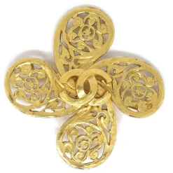 AMORE Vintage CHANEL 1995 Fretwork Paisley Brooch Gold 65513 -Best Jewelry Store 20220922 65513 01 bb3af3af ffa0 4859 b294 06cdf9340e2e