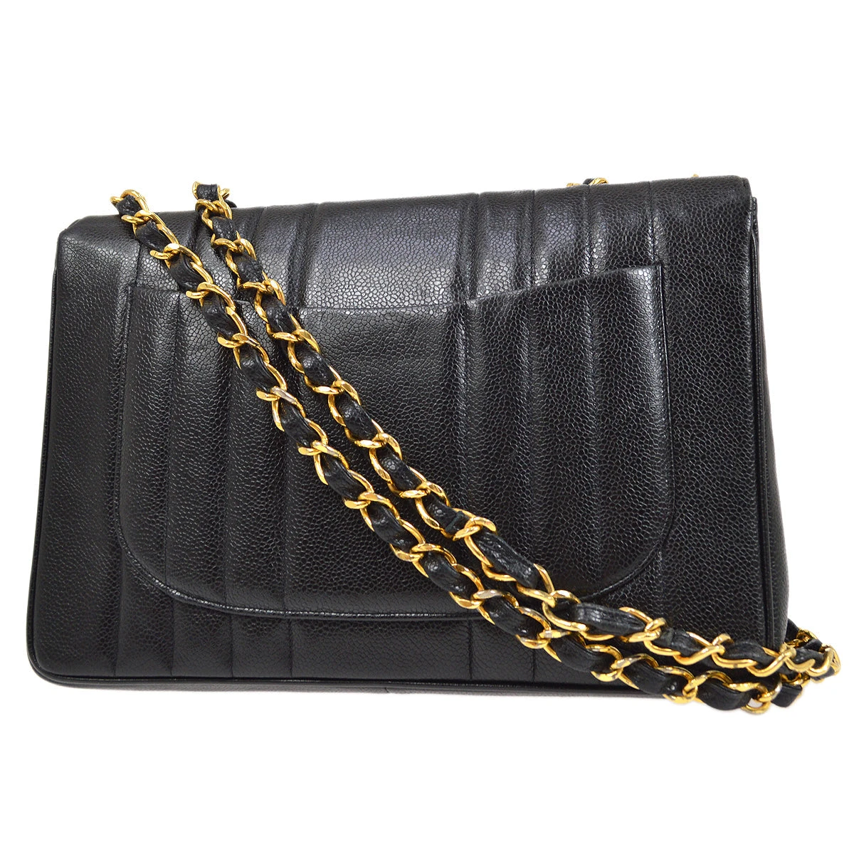 AMORE Vintage CHANEL 1991-1994 Big CC Vertical Classic Flap Jumbo Black Caviar 96283 4 AMORE Vintage CHANEL 1991-1994 Big CC Vertical Classic Flap Jumbo Black Caviar 96283 - Image 2