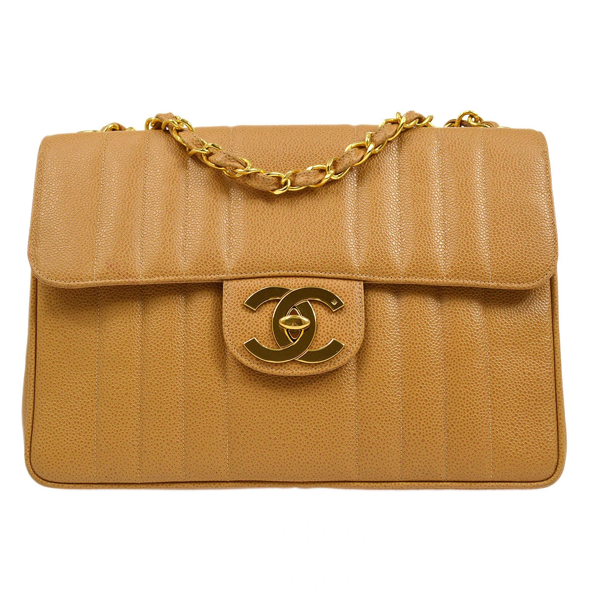 AMORE Vintage CHANEL 1994-1996 Vertical Classic Flap Jumbo Beige Caviar 53759 3 AMORE Vintage CHANEL 1994-1996 Vertical Classic Flap Jumbo Beige Caviar 53759