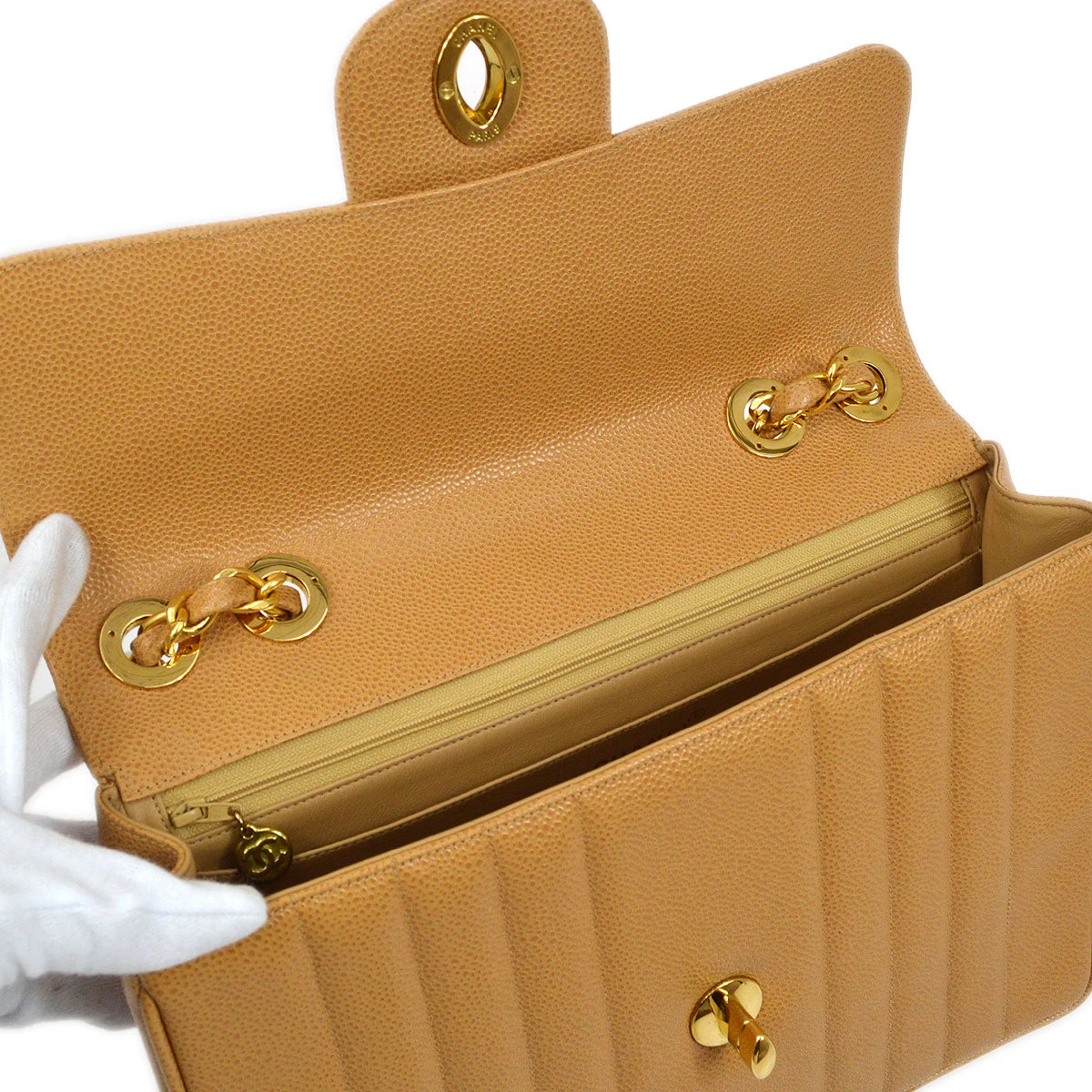 AMORE Vintage CHANEL 1994-1996 Vertical Classic Flap Jumbo Beige Caviar 53759 21 AMORE Vintage CHANEL 1994-1996 Vertical Classic Flap Jumbo Beige Caviar 53759 - Image 19