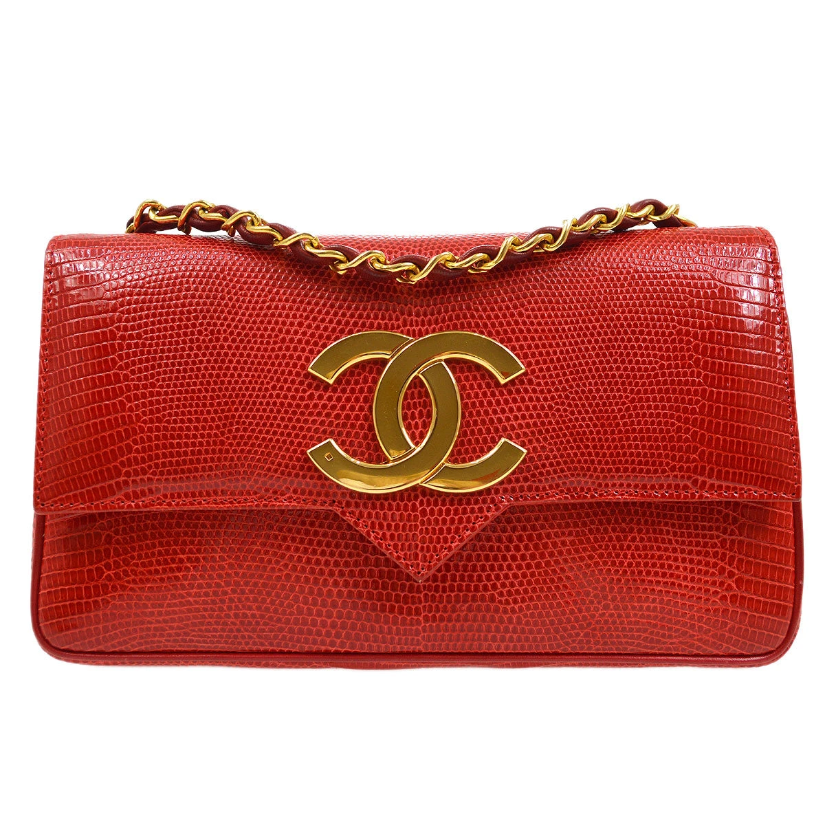 AMORE Vintage CHANEL 1986-1988 Big CC Pointed Flap Mini Red Lizard 45000 3 AMORE Vintage CHANEL 1986-1988 Big CC Pointed Flap Mini Red Lizard 45000