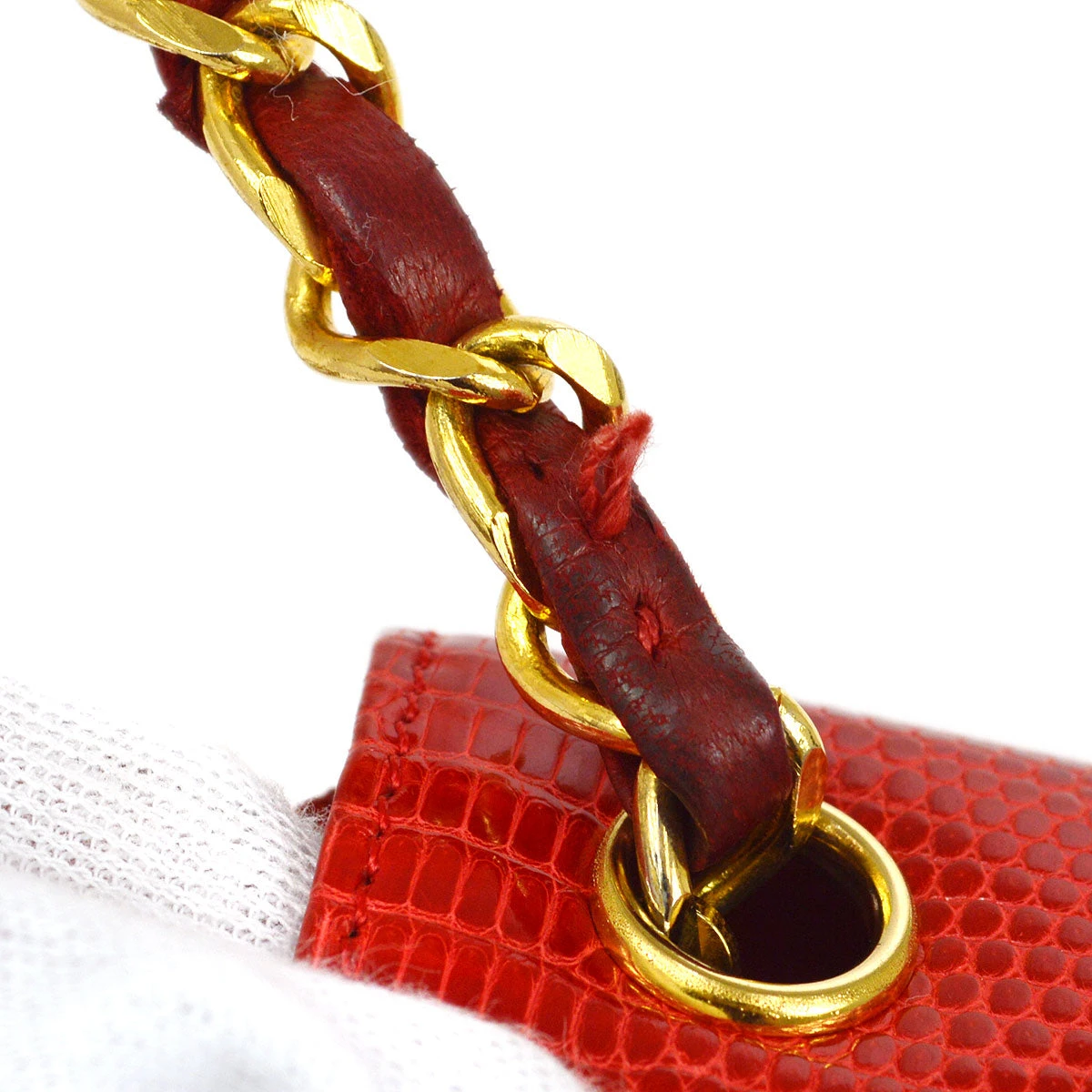 AMORE Vintage CHANEL 1986-1988 Big CC Pointed Flap Mini Red Lizard 45000 17 AMORE Vintage CHANEL 1986-1988 Big CC Pointed Flap Mini Red Lizard 45000 - Image 15