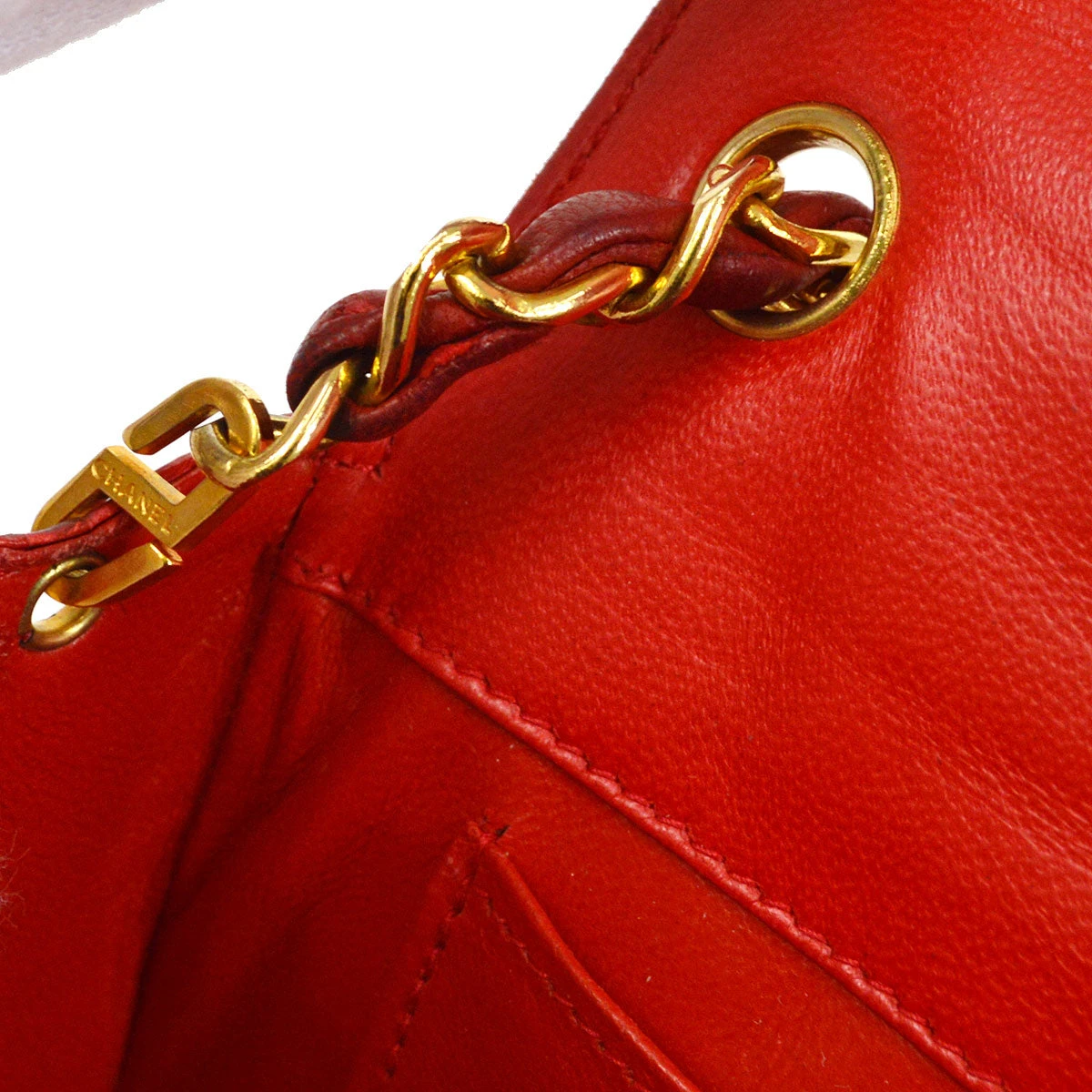 AMORE Vintage CHANEL 1986-1988 Big CC Pointed Flap Mini Red Lizard 45000 12 AMORE Vintage CHANEL 1986-1988 Big CC Pointed Flap Mini Red Lizard 45000 - Image 10
