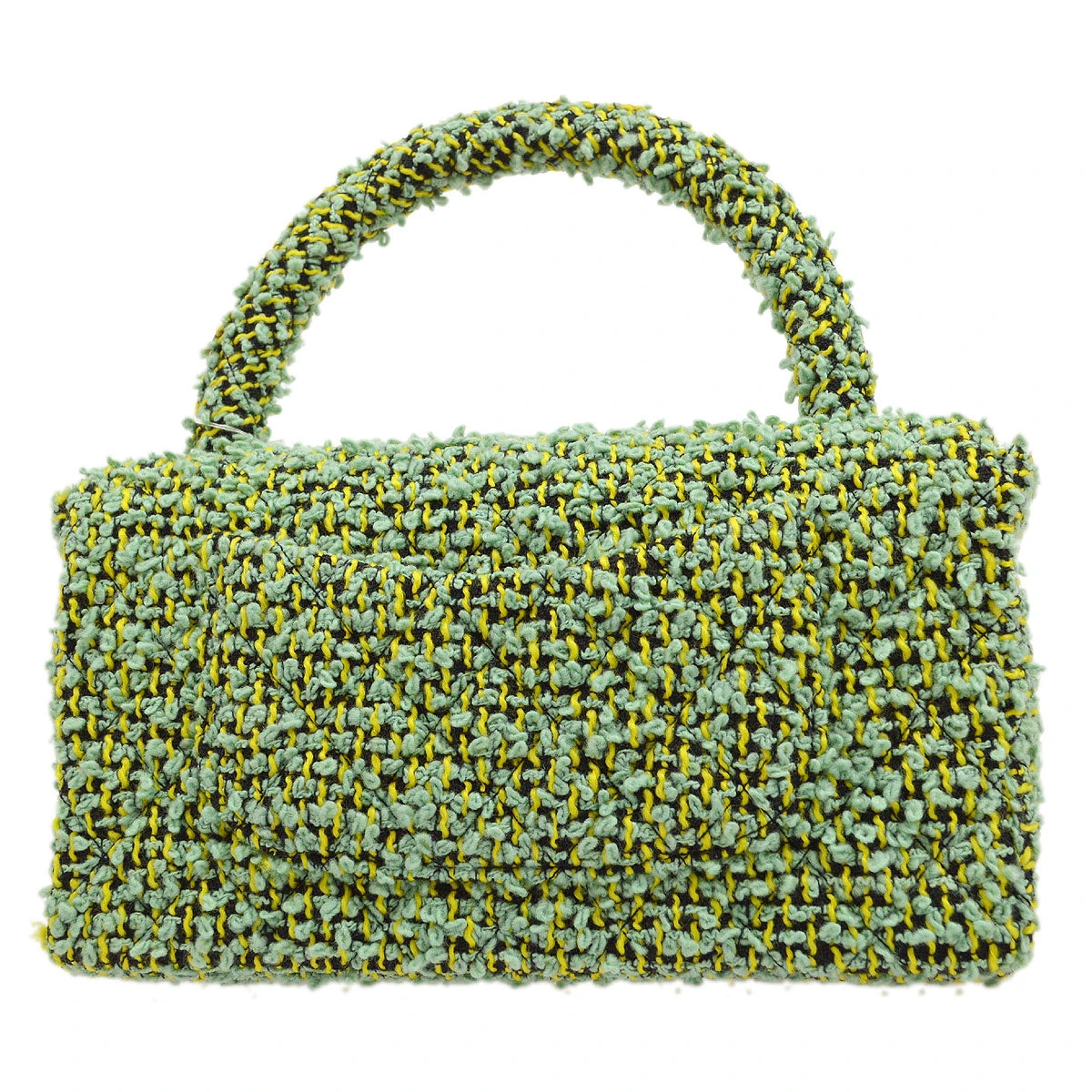 AMORE Vintage CHANEL * 1994 Classic Flap Handbag Medium Green Tweed 54084 4 AMORE Vintage CHANEL * 1994 Classic Flap Handbag Medium Green Tweed 54084 - Image 2
