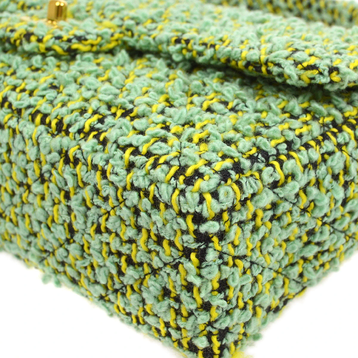 AMORE Vintage CHANEL * 1994 Classic Flap Handbag Medium Green Tweed 54084 15 AMORE Vintage CHANEL * 1994 Classic Flap Handbag Medium Green Tweed 54084 - Image 13