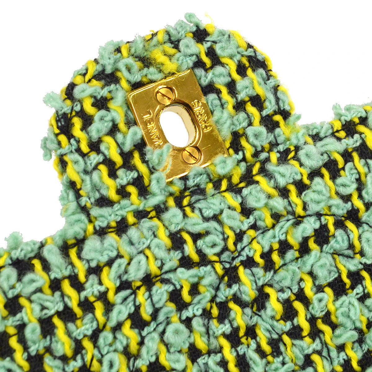 AMORE Vintage CHANEL * 1994 Classic Flap Handbag Medium Green Tweed 54084 18 AMORE Vintage CHANEL * 1994 Classic Flap Handbag Medium Green Tweed 54084 - Image 16