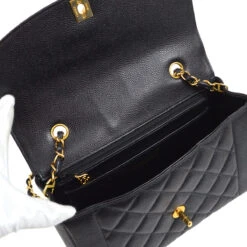 AMORE Vintage CHANEL 1997-1999 Tall Diana Flap Medium Black Caviar 15675 -Best Jewelry Store 20221117 15675 07