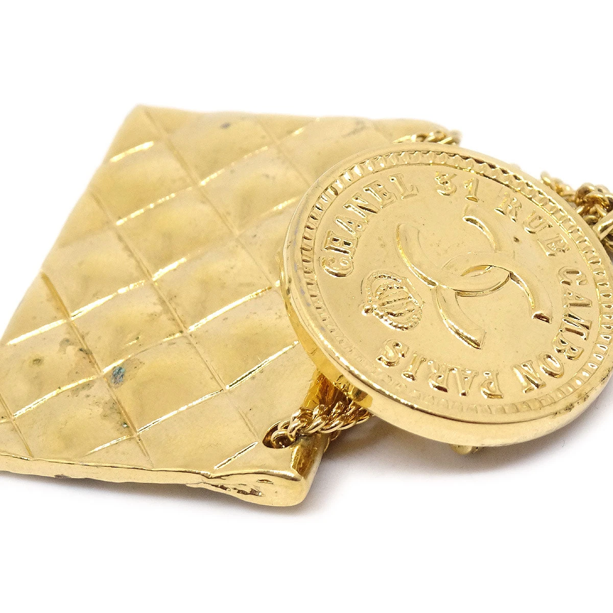 AMORE Vintage CHANEL Quilted Bag Brooch Pin Gold 15815 5 AMORE Vintage CHANEL Quilted Bag Brooch Pin Gold 15815 - Image 3