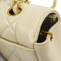 AMORE Vintage CHANEL * 1996-1997 Tall Diana Flap Medium Ivory Caviar 46406 -Best Jewelry Store 20221219 46406 04