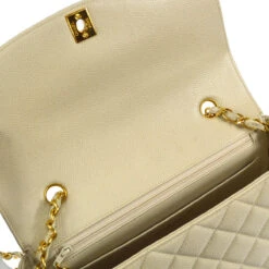 AMORE Vintage CHANEL * 1996-1997 Tall Diana Flap Medium Ivory Caviar 46406 -Best Jewelry Store 20221219 46406 07