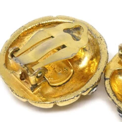 AMORE Vintage CHANEL 1980s Crystal & Gold Quilted Earrings Clip-On 17240 -Best Jewelry Store 20230123 17240 03