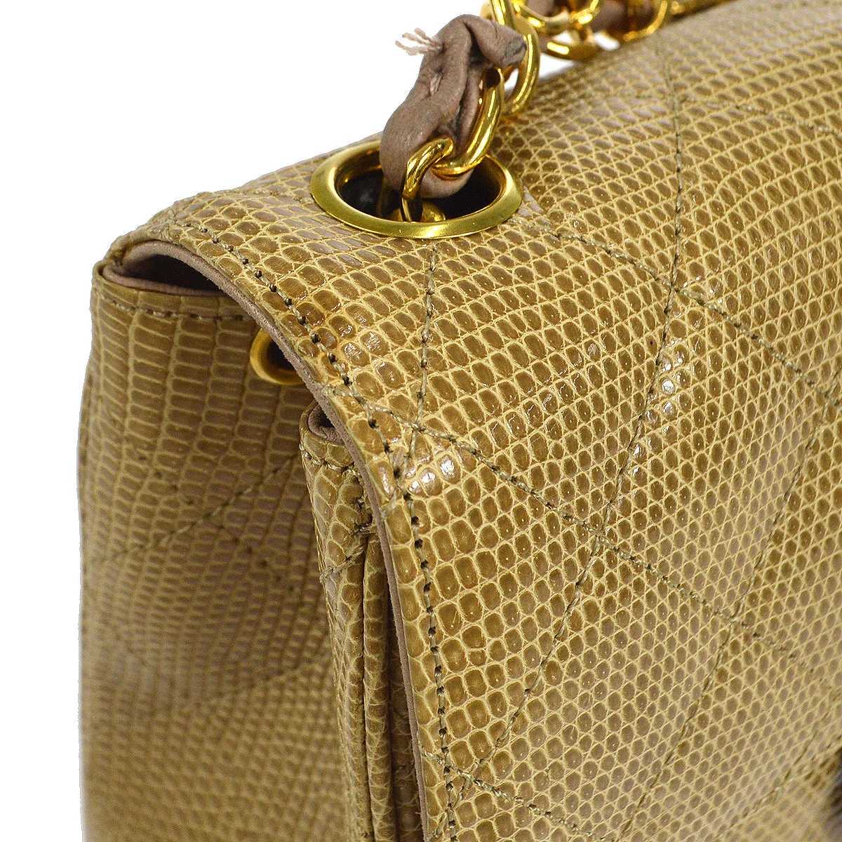 AMORE Vintage CHANEL 1991-1994 Classic Square Flap Mini Beige Lizard 47683 18 AMORE Vintage CHANEL 1991-1994 Classic Square Flap Mini Beige Lizard 47683 - Image 16