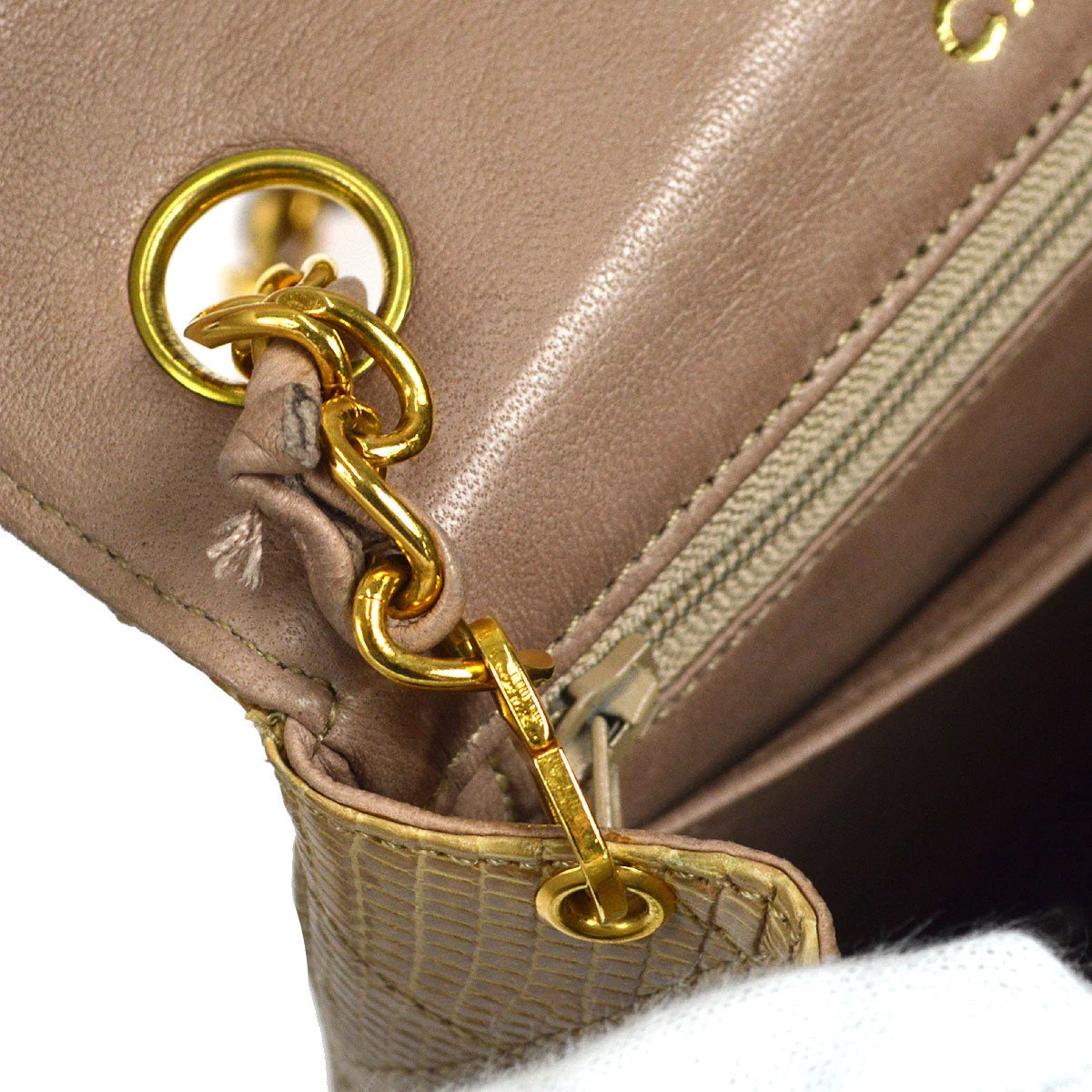 AMORE Vintage CHANEL 1991-1994 Classic Square Flap Mini Beige Lizard 47683 11 AMORE Vintage CHANEL 1991-1994 Classic Square Flap Mini Beige Lizard 47683 - Image 9