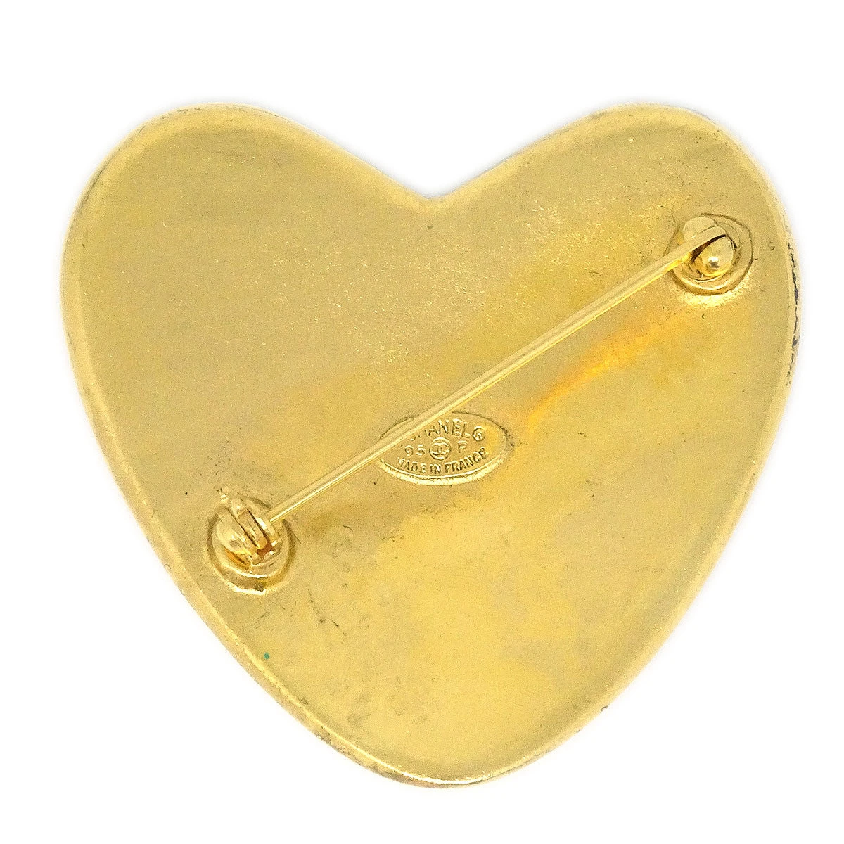 AMORE Vintage CHANEL Heart Brooch Pin Gold 95P 27406 8 AMORE Vintage CHANEL Heart Brooch Pin Gold 95P 27406 - Image 6