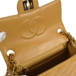 AMORE Vintage CHANEL * 2003-2004 Classic Square Flap Mini 17 Beige Caviar 27455 -Best Jewelry Store 20230222 27455 06