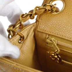 AMORE Vintage CHANEL * 2003-2004 Classic Square Flap Mini 17 Beige Caviar 27455 -Best Jewelry Store 20230222 27455 08
