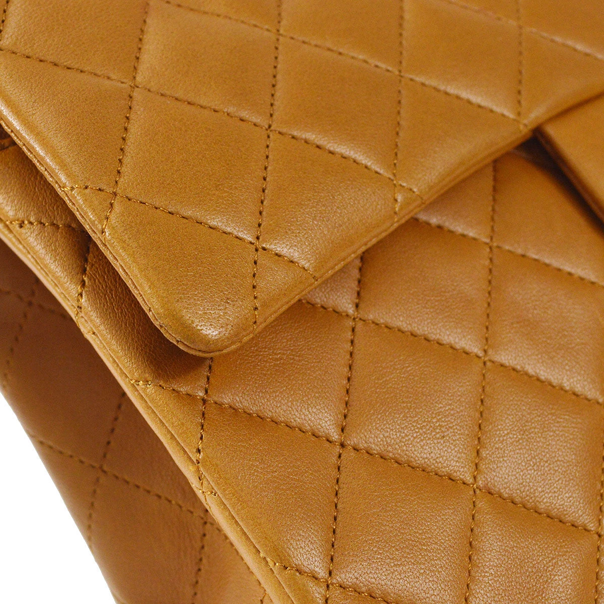 AMORE Vintage CHANEL 1989-1991 Tall Classic Double Flap Medium Camel Lambskin 27232 16 AMORE Vintage CHANEL 1989-1991 Tall Classic Double Flap Medium Camel Lambskin 27232 - Image 14