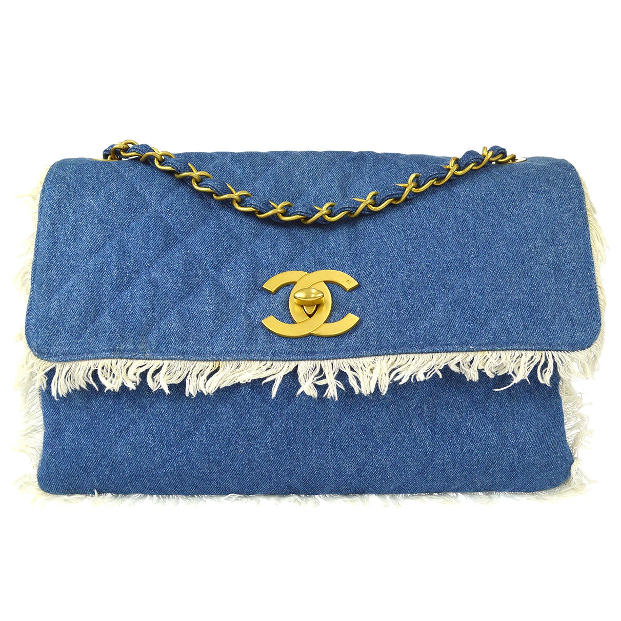 AMORE Vintage CHANEL Classic Flap Maxi Chain Shoulder Bag Indigo Denim 58227 13 AMORE Vintage CHANEL Classic Flap Maxi Chain Shoulder Bag Indigo Denim 58227 - Image 11