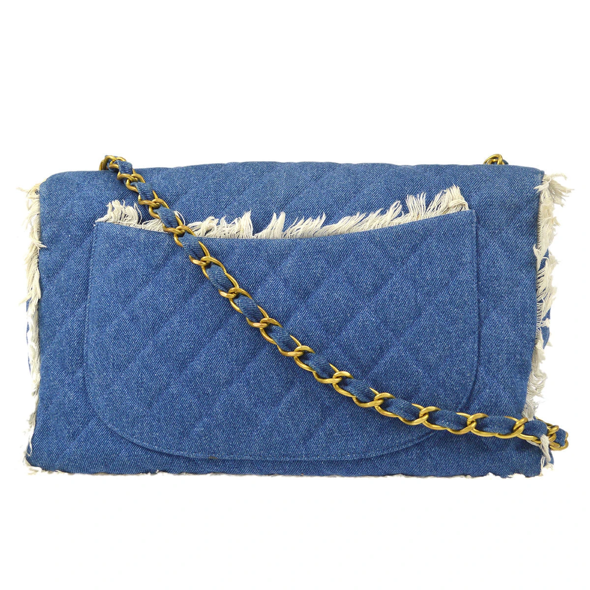 AMORE Vintage CHANEL Classic Flap Maxi Chain Shoulder Bag Indigo Denim 58227 14 AMORE Vintage CHANEL Classic Flap Maxi Chain Shoulder Bag Indigo Denim 58227 - Image 12