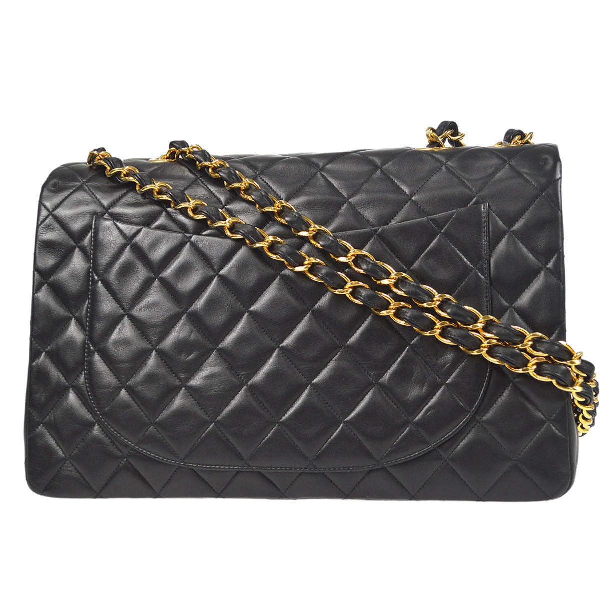 AMORE Vintage CHANEL 1994-1996 Classic Flap Maxi Black Lambskin 66455 4 AMORE Vintage CHANEL 1994-1996 Classic Flap Maxi Black Lambskin 66455 - Image 2