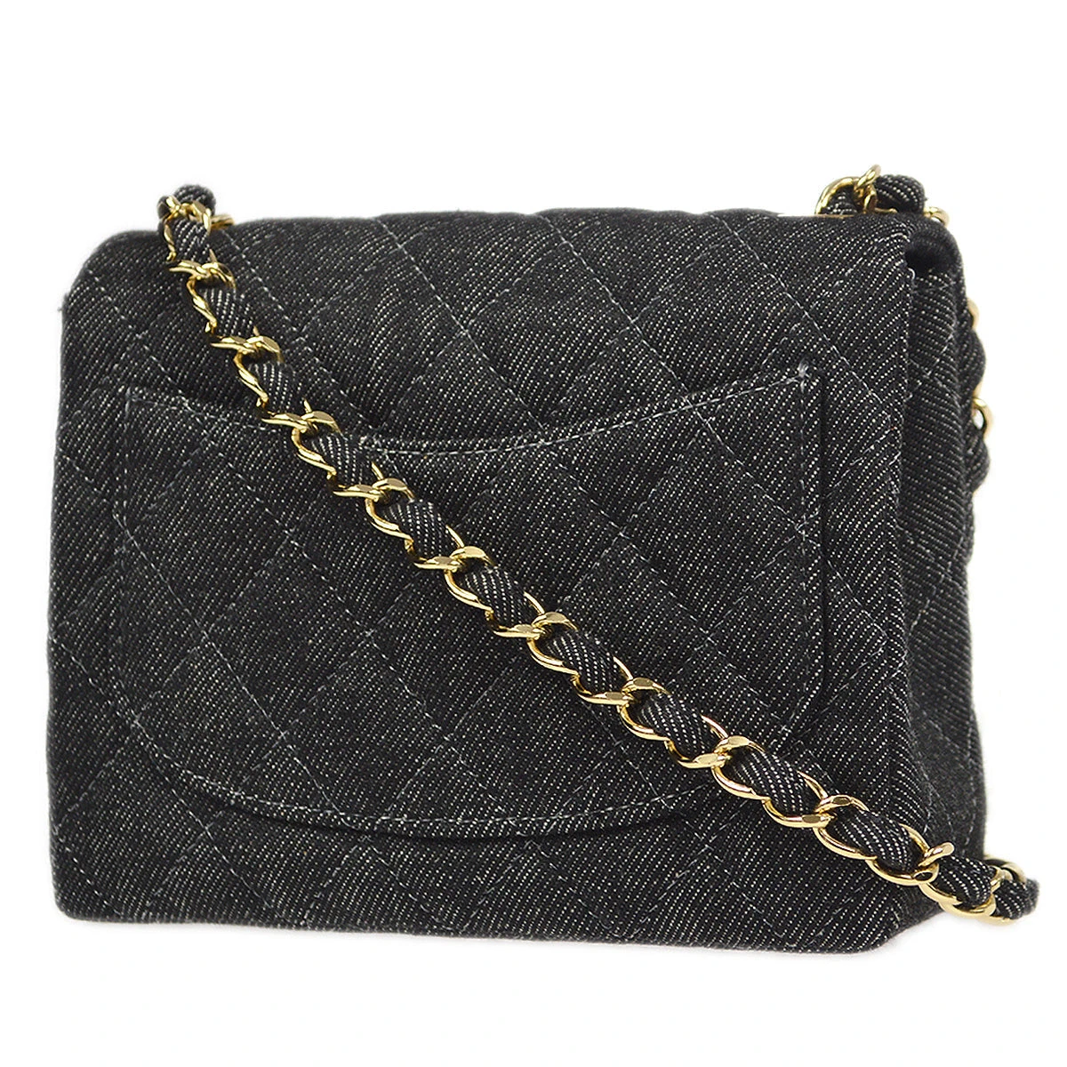 AMORE Vintage CHANEL 1997-1999 Classic Flap Mini Square 17 Black Denim 77473 14 AMORE Vintage CHANEL 1997-1999 Classic Flap Mini Square 17 Black Denim 77473 - Image 12