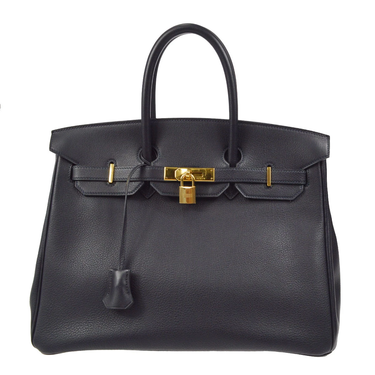 AMORE Vintage HERMES 1997 BIRKIN 35 Navy Evergrain 27392 3 AMORE Vintage HERMES 1997 BIRKIN 35 Navy Evergrain 27392