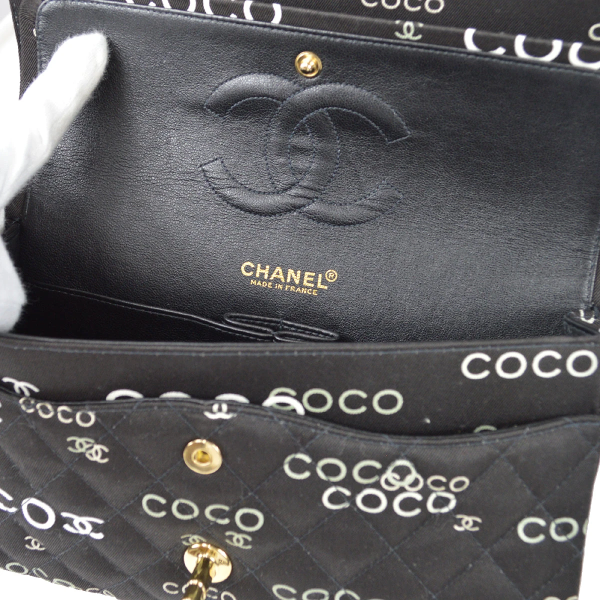 AMORE Vintage CHANEL * 2001 COCO Classic Double Flap Medium Black 67891 9 AMORE Vintage CHANEL * 2001 COCO Classic Double Flap Medium Black 67891 - Image 7