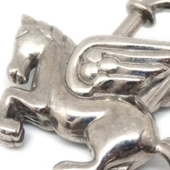 AMORE Vintage HERMES 1993 Pegasus Cadena Bag Charm Silver Small Good 97371 -Best Jewelry Store 20230605 97371 03