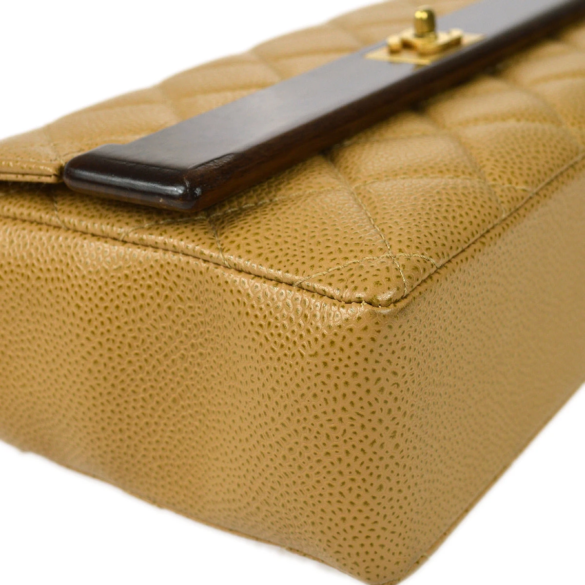 AMORE Vintage CHANEL * 2003-2004 Wood Detailed Strait Flap Small Beige Caviar 97686 15 AMORE Vintage CHANEL * 2003-2004 Wood Detailed Strait Flap Small Beige Caviar 97686 - Image 13