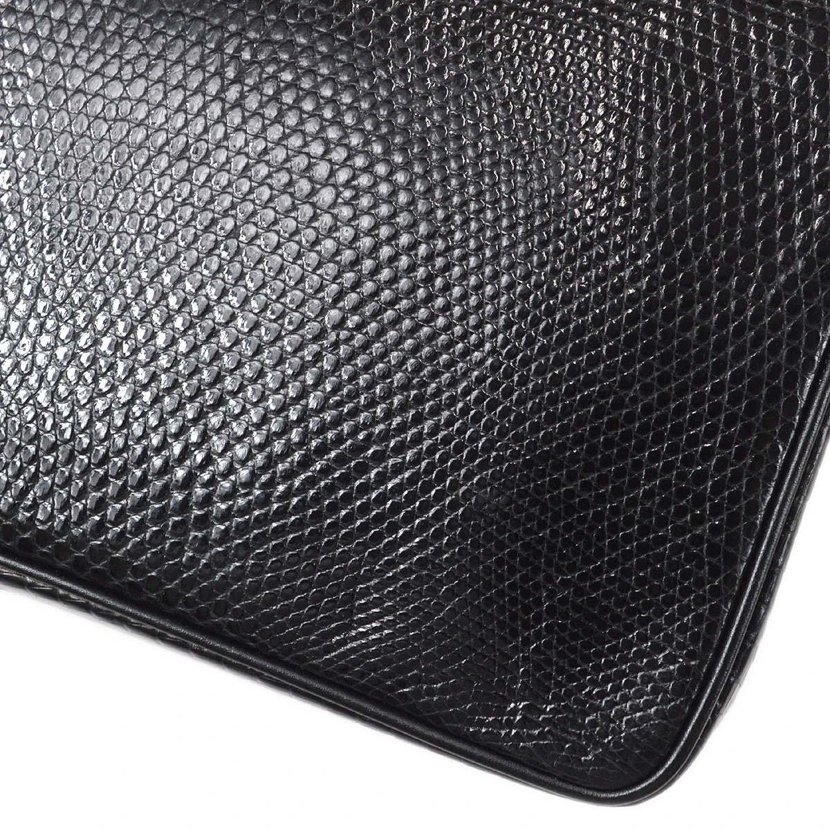 AMORE Vintage CHANEL * Straight Flap Chain Shoulder Bag Black Lizard 98558 5 AMORE Vintage CHANEL * Straight Flap Chain Shoulder Bag Black Lizard 98558 - Image 3