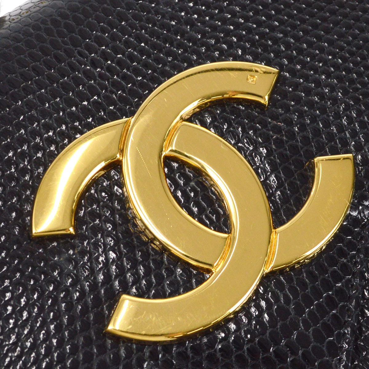 AMORE Vintage CHANEL * Straight Flap Chain Shoulder Bag Black Lizard 98558 6 AMORE Vintage CHANEL * Straight Flap Chain Shoulder Bag Black Lizard 98558 - Image 4