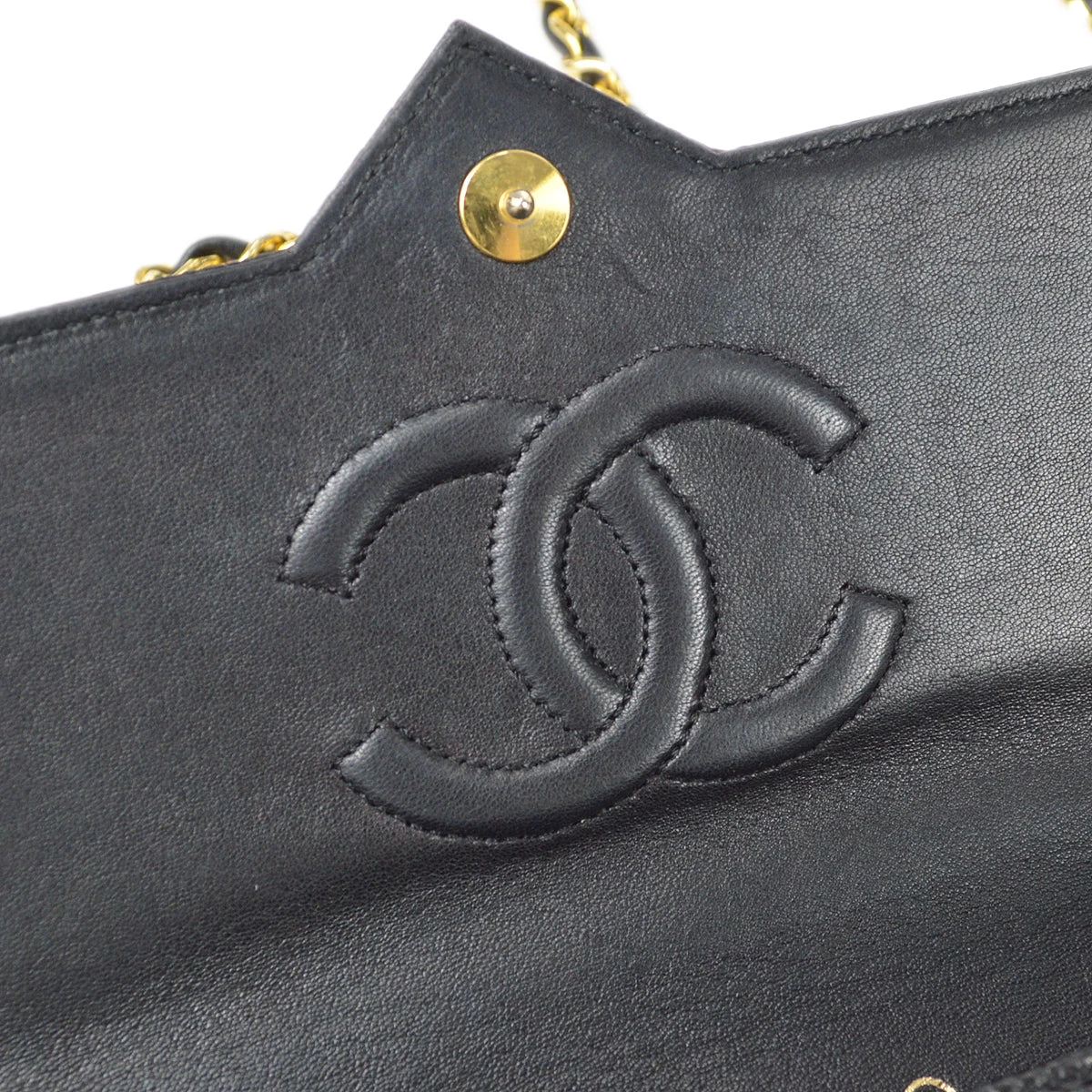 AMORE Vintage CHANEL * Straight Flap Chain Shoulder Bag Black Lizard 98558 8 AMORE Vintage CHANEL * Straight Flap Chain Shoulder Bag Black Lizard 98558 - Image 6