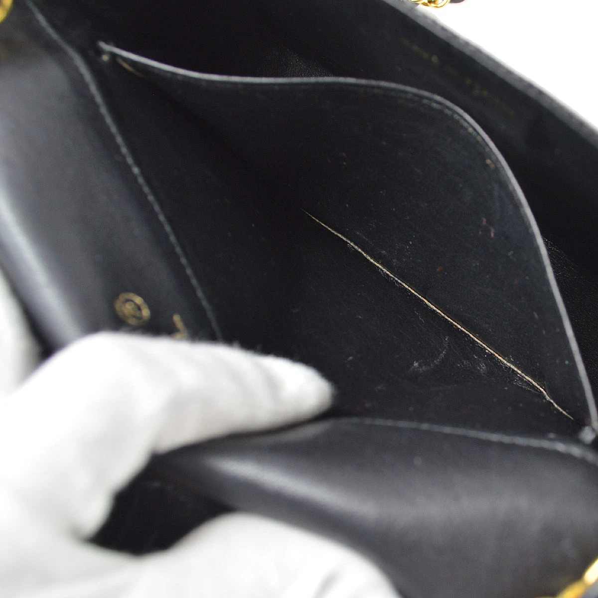 AMORE Vintage CHANEL * Straight Flap Chain Shoulder Bag Black Lizard 98558 10 AMORE Vintage CHANEL * Straight Flap Chain Shoulder Bag Black Lizard 98558 - Image 8