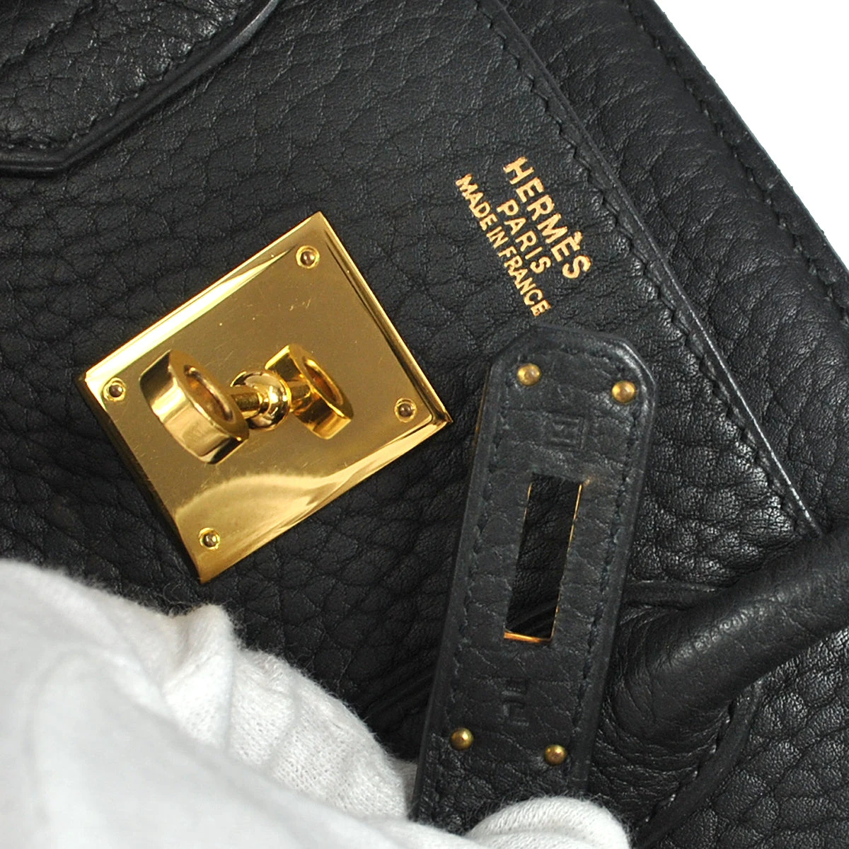 AMORE Vintage HERMES Birkin 30 Handbag Black Fjord 78698 12 AMORE Vintage HERMES Birkin 30 Handbag Black Fjord 78698 - Image 10