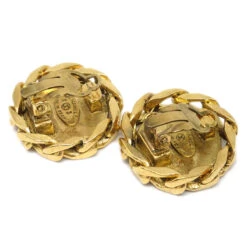 AMORE Vintage CHANEL Button Rhinestone Earrings Clip-On Gold 23 89108 -Best Jewelry Store 20230713 89108 03