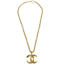 AMORE Vintage CHANEL Gold Chain Pendant Necklace 94P 78660