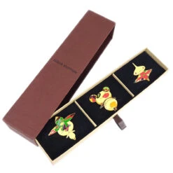 AMORE Vintage LOUIS VUITTON Hair Barrette 3 Set Panda Onion Head Flower Boy M92595 89900
