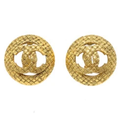 AMORE Vintage CHANEL Button Earrings Gold Clip-On 29/2889 69913