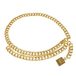 AMORE Vintage CHANEL Perfume Chain Belt Gold Small Good 170811