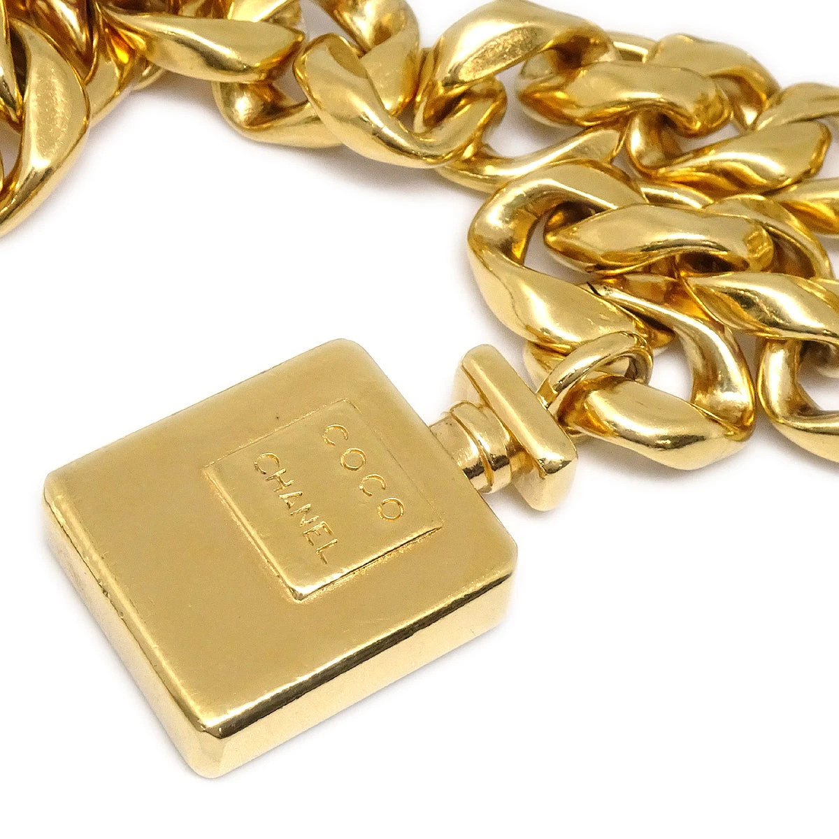 AMORE Vintage CHANEL Perfume Chain Belt Gold Small Good 170811 4 AMORE Vintage CHANEL Perfume Chain Belt Gold Small Good 170811 - Image 2
