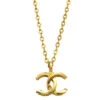 AMORE Vintage CHANEL Mini CC Chain Pendant Necklace Gold 376 59586 -Best Jewelry Store 20231109 59586 01