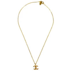 AMORE Vintage CHANEL Mini CC Chain Pendant Necklace Gold 376 59586 -Best Jewelry Store 20231109 59586 02