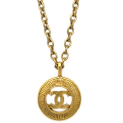 AMORE Vintage CHANEL Medallion Gold Chain Pendant Necklace 3842 110464