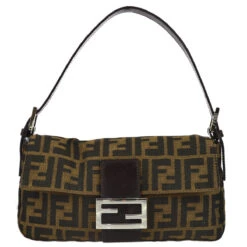 AMORE Vintage FENDI Brown Zucca Baguette Handbag 19967
