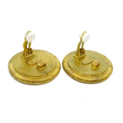 AMORE Vintage CHANEL Button Earrings Clip-On Gold Shell 94P 110780 -Best Jewelry Store 20240109 110780 03