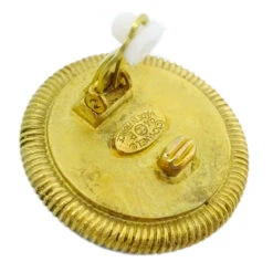 AMORE Vintage CHANEL Button Earrings Clip-On Gold Shell 94P 110780 -Best Jewelry Store 20240109 110780 04