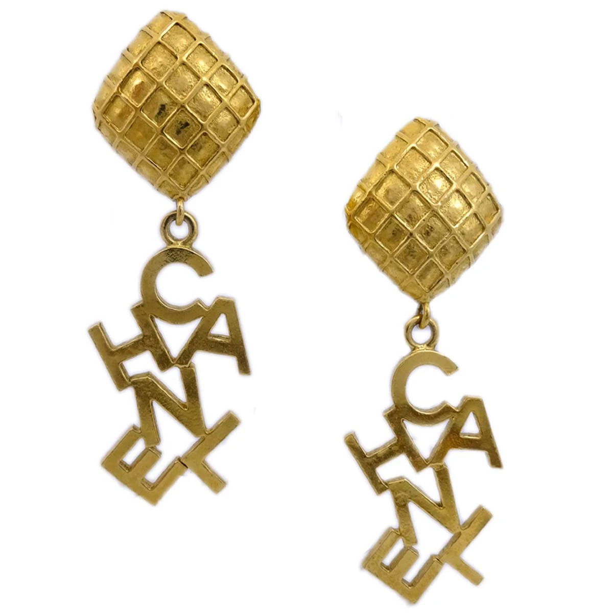AMORE Vintage CHANEL Dangle Earrings Clip-On Gold 150278 3 AMORE Vintage CHANEL Dangle Earrings Clip-On Gold 150278